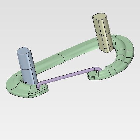 Photo of carabiner; render